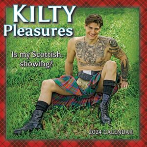 kilty pleasures 2024 mini calendar, 7" x 7"