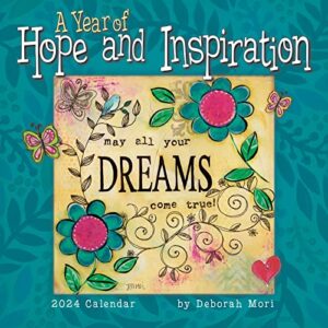 a year of hope and inspiration 2024 mini calendar — by deborah mori, 7" x 7"