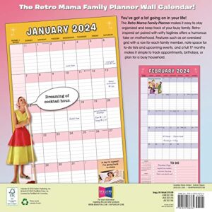 2024 Family Planner, 17-Month Calendar Planner: August 2023 - December 2024, 12" x 12" - Retro Mama