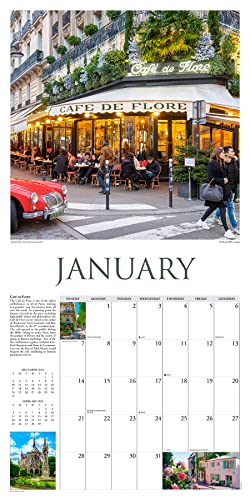 Willow Creek Press A Walk in Paris Monthly 2024 Wall Calendar (12" x 12")