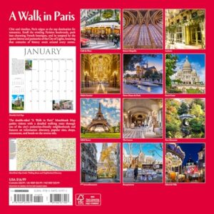 Willow Creek Press A Walk in Paris Monthly 2024 Wall Calendar (12" x 12")