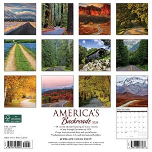 Willow Creek Press America's Backroads Monthly 2024 Wall Calendar (12" x 12")