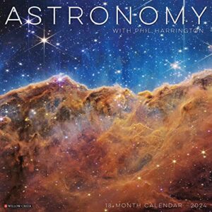 willow creek press astronomy monthly 2024 wall calendar (12" x 12")