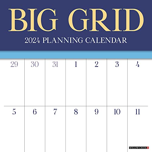 Willow Creek Press Big Grid (Jewel) 2024 12" x 12" Wall Calendar