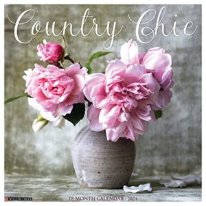 willow creek press country chic monthly 2024 wall calendar (12" x 12")