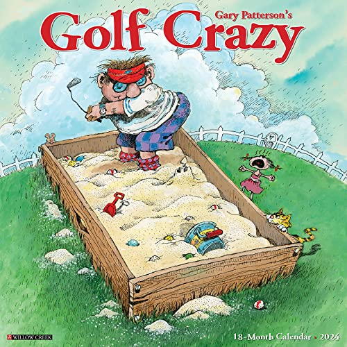 Willow Creek Press Golf Crazy by Gary Patterson Monthly 2024 Wall Calendar (12" x 12")