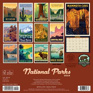 Willow Creek Press National Parks (ADG) Monthly 2024 Wall Calendar (12" x 12")