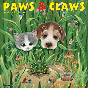 willow creek press gary patterson's paws n claws 2024 12" x 12" wall calendar gary patterson