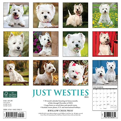 Willow Creek Press Westies Monthly 2024 Wall Calendar (12" x 12")