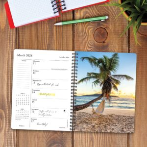 Willow Creek Press Ah, The Beach! Softcover Weekly Planner 2024 Spiral-Bound Engagement Calendar (6.5" x 8.5")