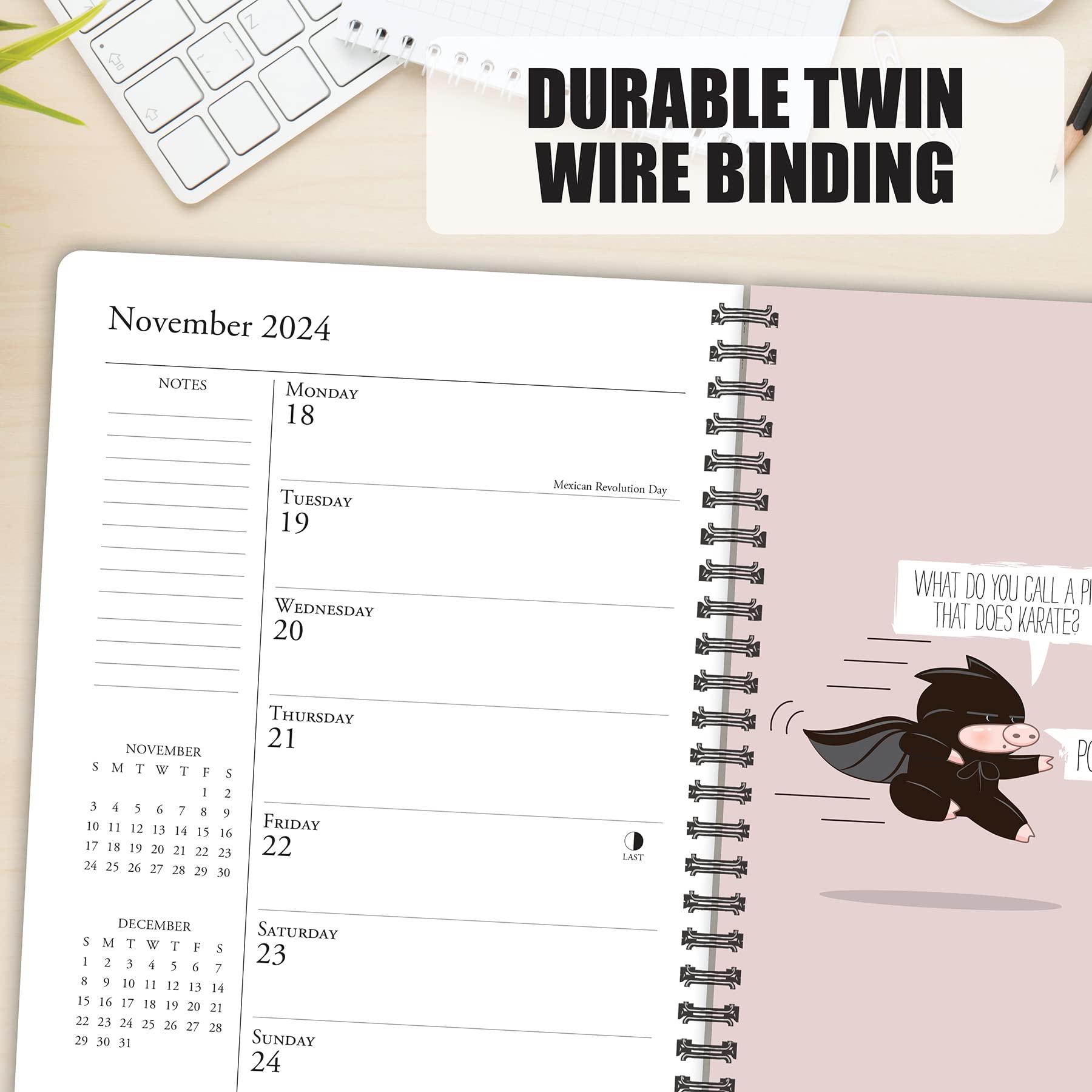 Willow Creek Press Bad Dad Jokes Softcover Weekly Planner 2024 Spiral-Bound Engagement Calendar (6.5" x 8.5")