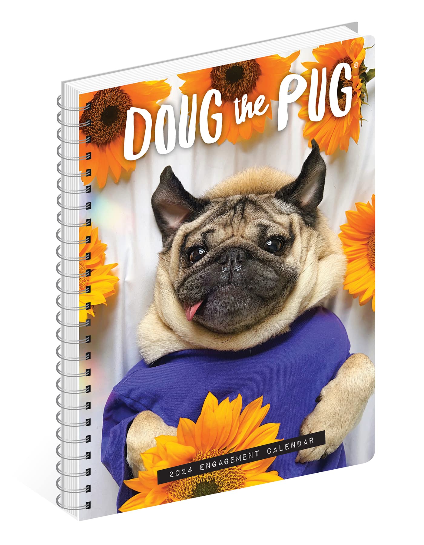 Willow Creek Press Doug the Pug Softcover Weekly Planner 2024 Spiral-Bound Engagement Calendar (6.5" x 8.5")