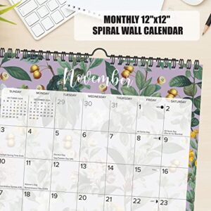 Willow Creek Press Botanical Nature Monthly Spiral-Bound 2024 Wall Calendar (12" x 12")