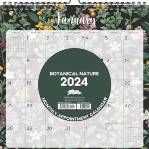 Willow Creek Press Botanical Nature Monthly Spiral-Bound 2024 Wall Calendar (12" x 12")