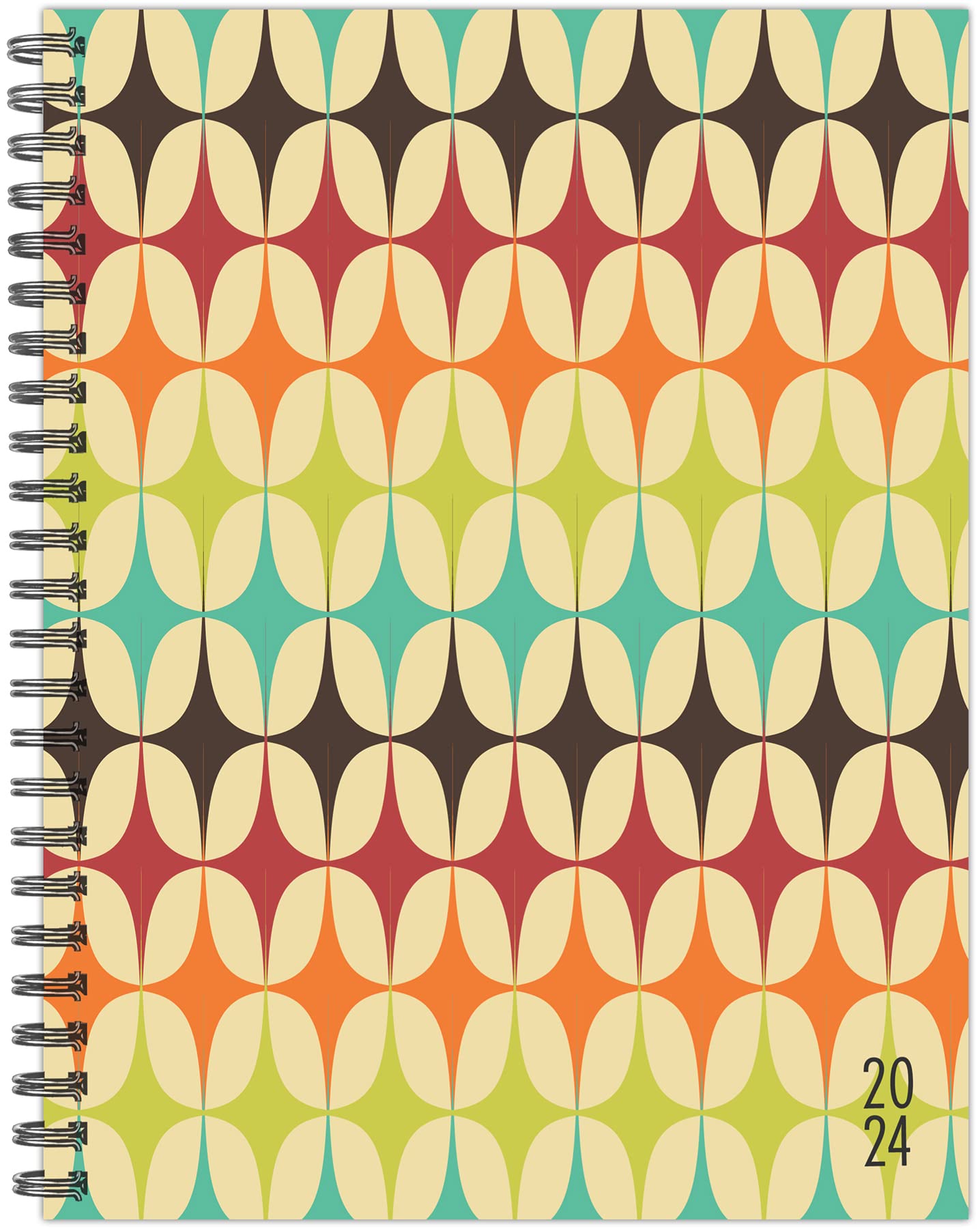 Willow Creek Press Rad Retro 2024 Softcover Spiral-Bound Weekly Planner (6.5" x 8.5")