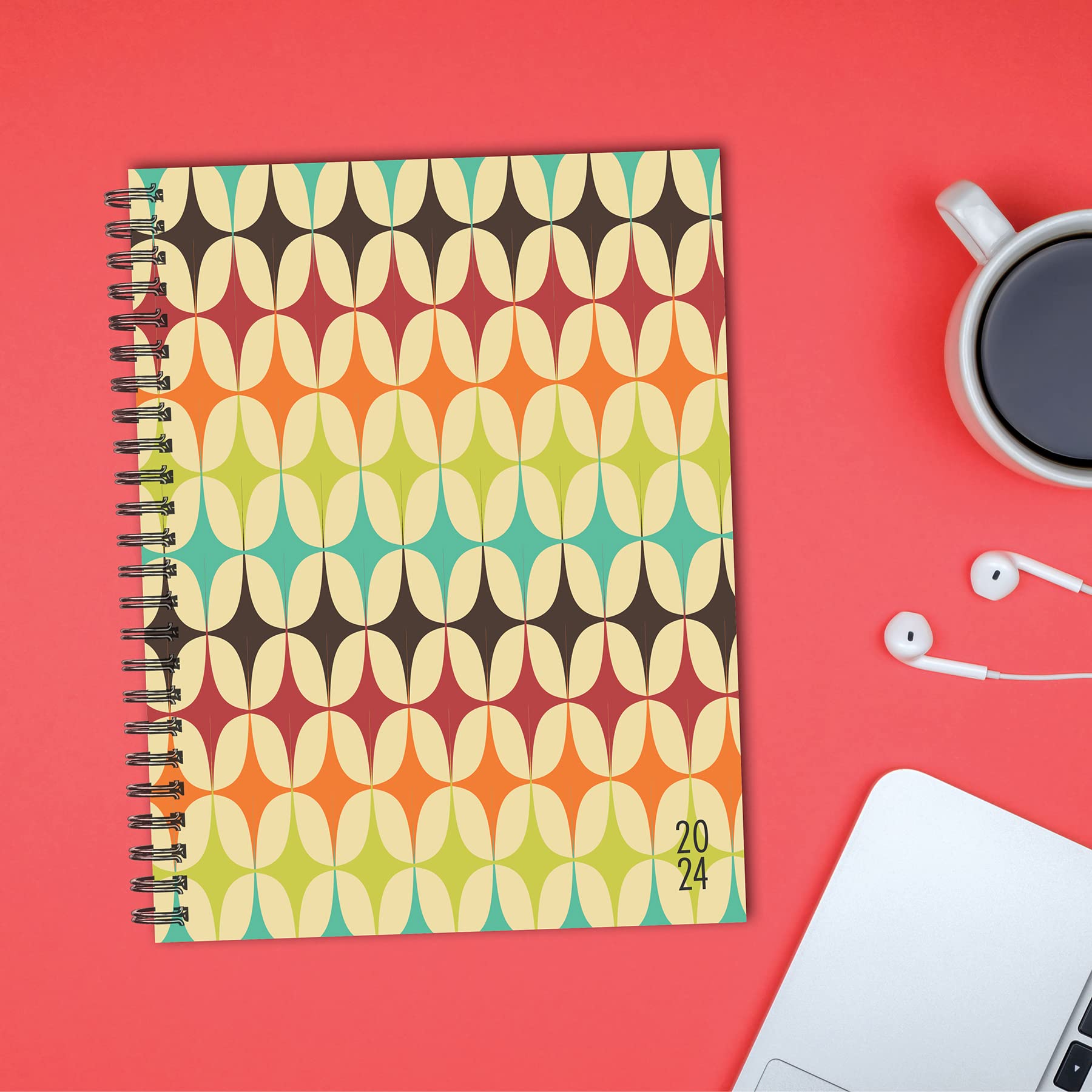 Willow Creek Press Rad Retro 2024 Softcover Spiral-Bound Weekly Planner (6.5" x 8.5")