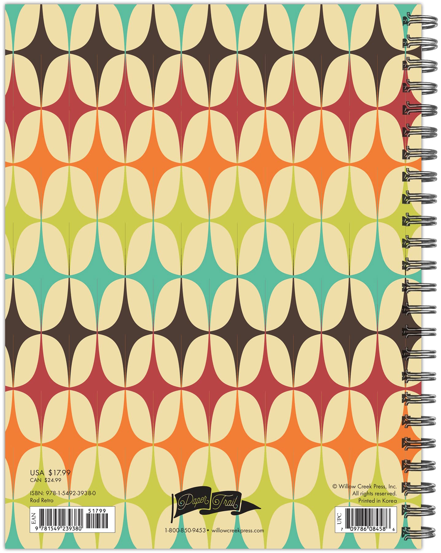 Willow Creek Press Rad Retro 2024 Softcover Spiral-Bound Weekly Planner (6.5" x 8.5")