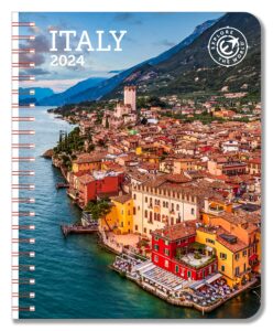 italy weekly engagement calendar 2024, planner 6.5" x 8.5" spiral bound