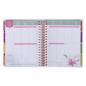 Christian Art Gifts Inspirational 18 Month Wirebound 2024 Planner for Women: I Can Do All This - Philippians 4:13 Bible Verse, Personal Week Organizer w/Elastic Closure Aug 2023-Jan 2025, Teal Floral