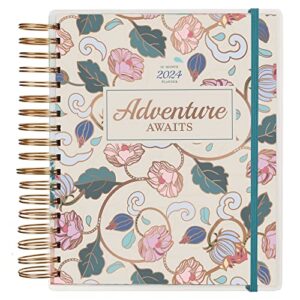 inspirational 18 month planner 2024 adventure awaits personal organizer daily weekly agenda planner for women, elastic closure aug 2023-jan 2025