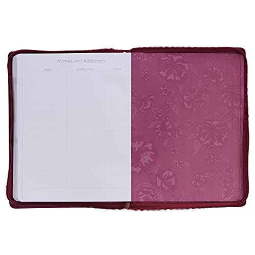 Christian Art Gifts 2022 - 18 Month Women's Personal Planner I Know the Plans Jeremiah 29:11, Aug 2021-Jan 2023, Plum Faux Leather, Zipper Closure, Large