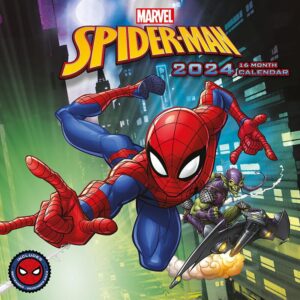 spider-man calendar 2024 - month to a view planner 30cm x 30cm, marvel gifts for men and women, marvel gifts for boys and girls, kids calendar - official merchandise