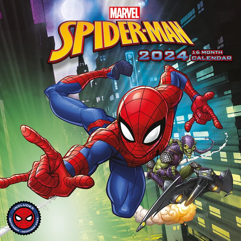 Spider-Man Calendar 2024 - Month to a View Planner 30cm x 30cm, Marvel Gifts for Men and Women, Marvel Gifts for Boys and Girls, Kids Calendar - Official Merchandise