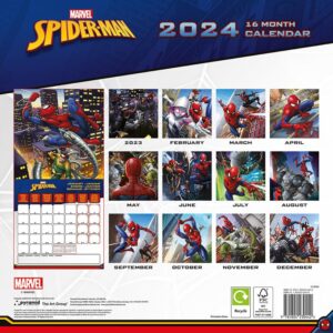 Spider-Man Calendar 2024 - Month to a View Planner 30cm x 30cm, Marvel Gifts for Men and Women, Marvel Gifts for Boys and Girls, Kids Calendar - Official Merchandise