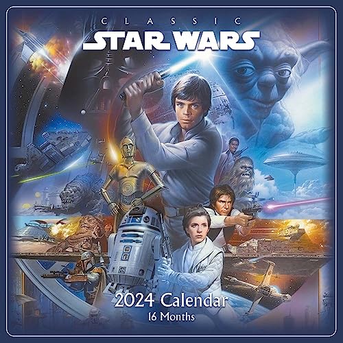 Star Wars Calendar 2024 (Classic Design) - Month to a View Planner 30cm x 30cm - Official Merchandise