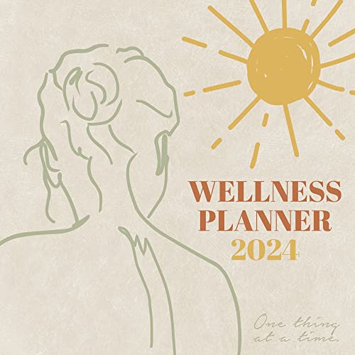 2024 Square Wall Calendar - Wellness Planner 12 x 12 Inch Monthly View, 16-Month, Art Theme, Includes 180 Reminder Stickers