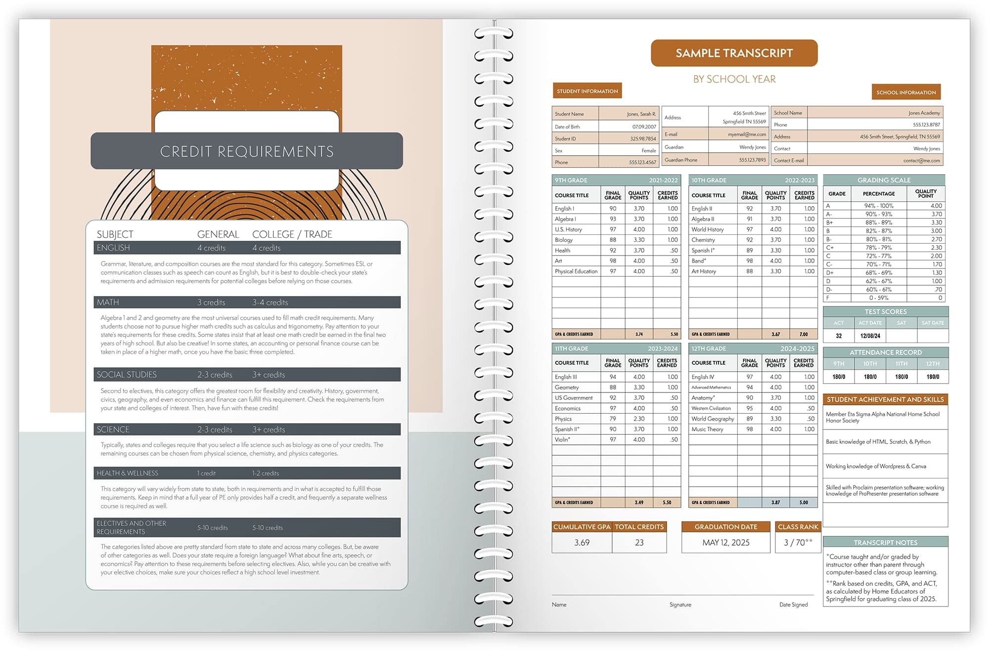 High School 4-Year Planner, 2023-2027 by Well Planned Gal