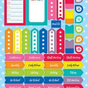 Schoolgirl Style Hello Sunshine Colorful Planner Stickers, 252 Teacher Planner Stickers for To Do List & Classroom Management, 6 Teacher Planner Sticker Sheets, Classroom Organization School Supplies