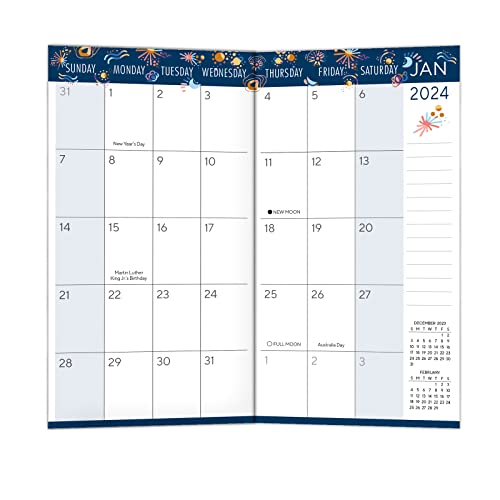 2024 Pocket Planner: Two-Year-Plus Monthly Pocket Calendar Planner (29-Month): August 2023 - December 2025, 6.5" x 3.5" - Groovy Galaxy