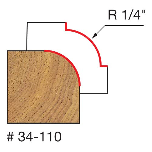 Freud 34-110: 1/4" Radius Rounding Over Bit (Quadra-Cut)