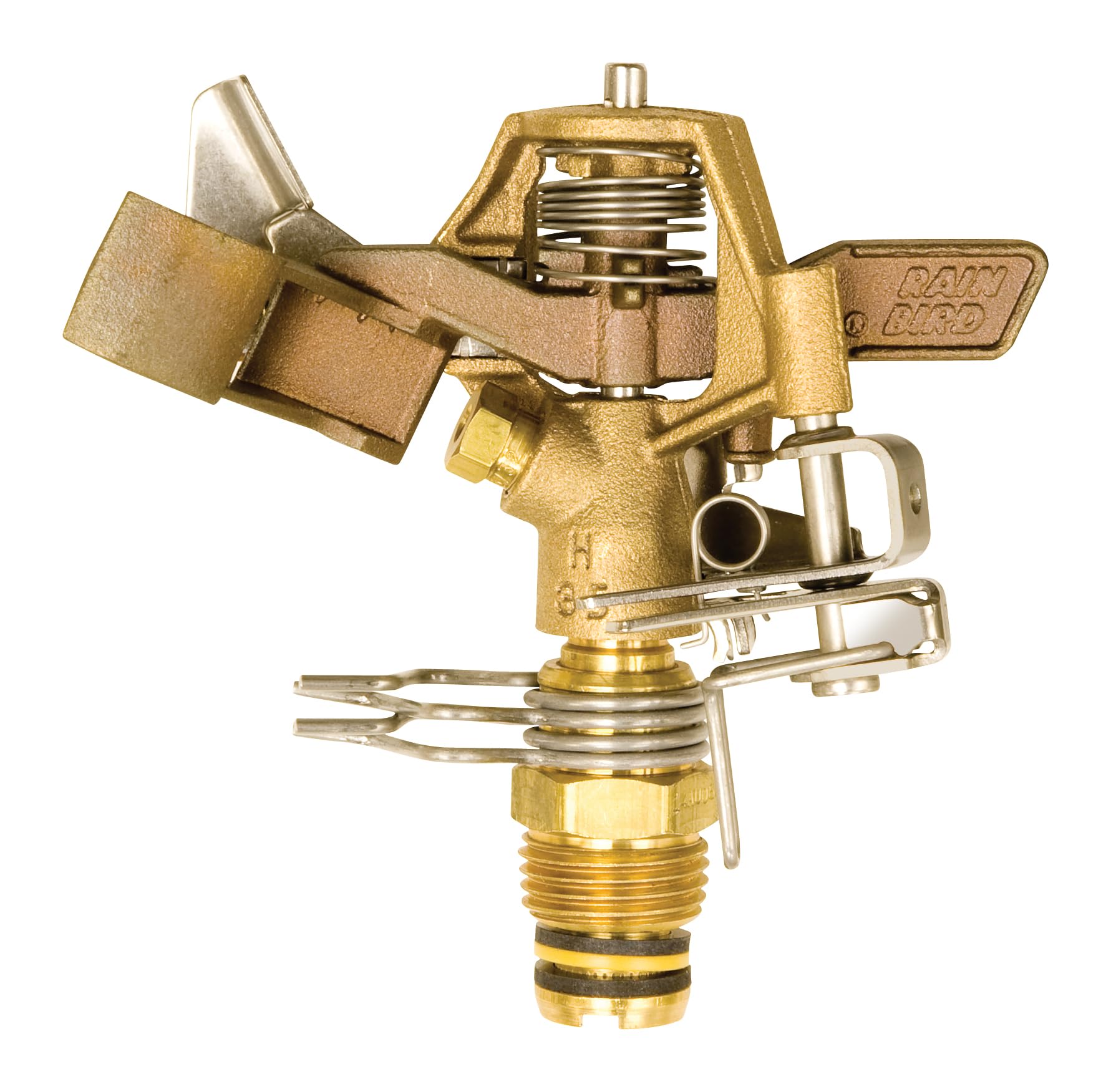 Rain Bird 25PJDAC Brass Impact Sprinkler, Adjustable 20° - 360° Pattern, 20' - 41' Spray Distance