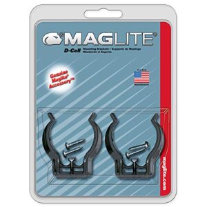 Maglite Black Universal Mounting Brackets for D-Cell Flashlight, 2 pk