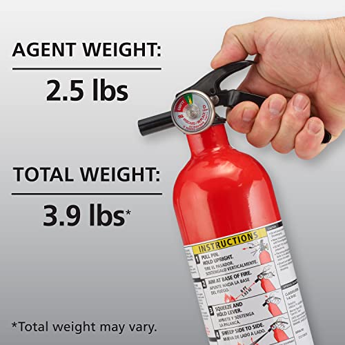 Kidde Fire Extinguisher for Home, 1-A:10-B:C, Dry Chemical Extinguisher, Red, Mounting Bracket Included, 1 Pack