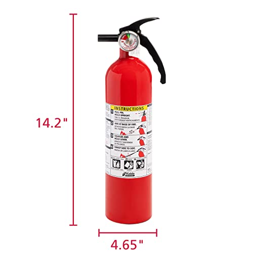 Kidde Fire Extinguisher for Home, 1-A:10-B:C, Dry Chemical Extinguisher, Red, Mounting Bracket Included, 1 Pack