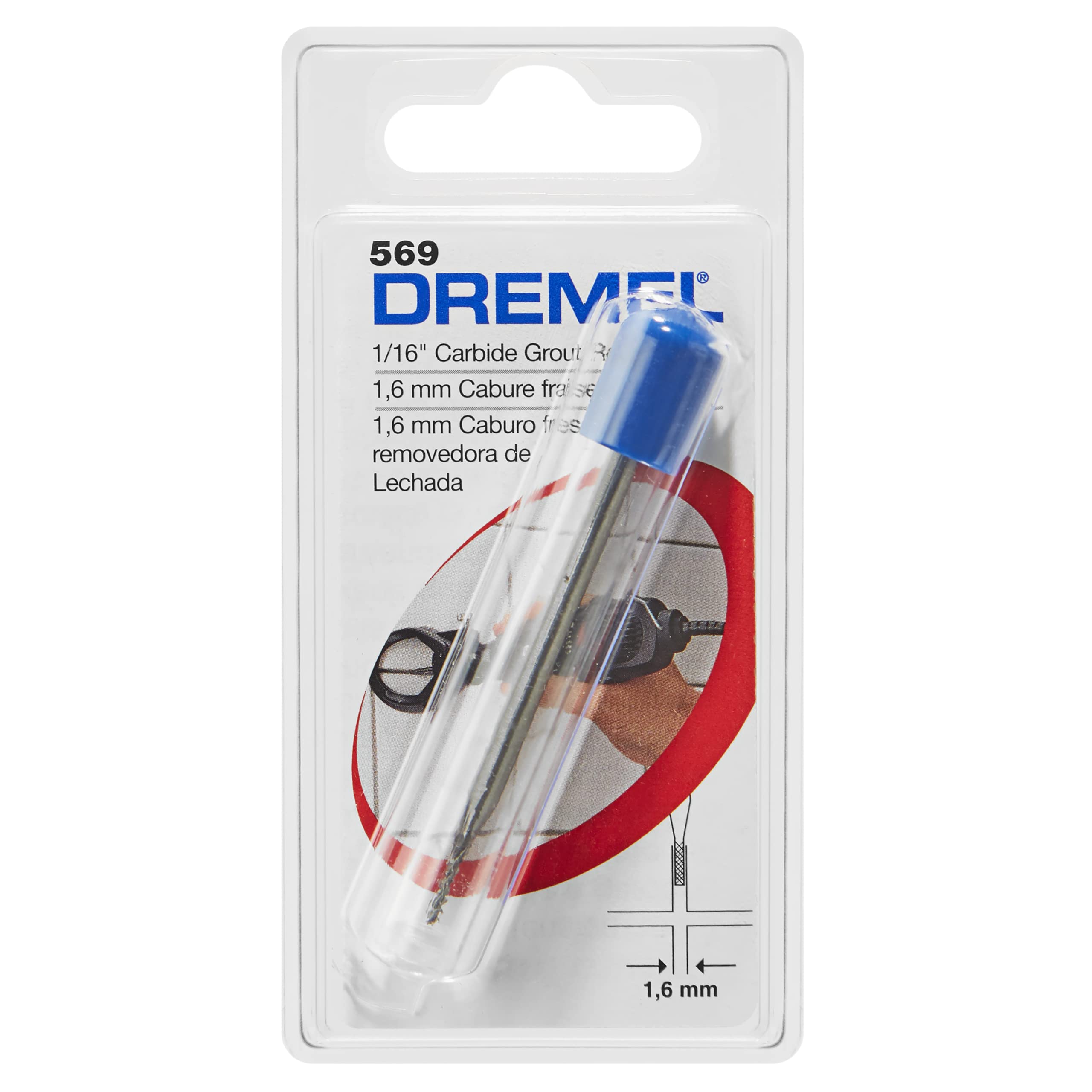 Dremel 569D 1/16-Inch Carbide Grout Removal Bit Silver