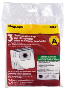 shop-vac 9066700 genuine 1.5 gallon all around collection bag, vacuum collection bags, (3 pack)
