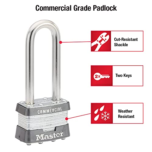 Master Lock 1KALJ Outdoor Padlock with Key, Silver, 1LJ, 1 Pack