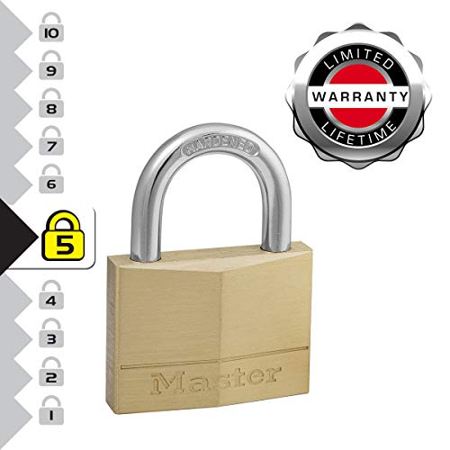 Master Lock 150D Brass Padlock, Silver