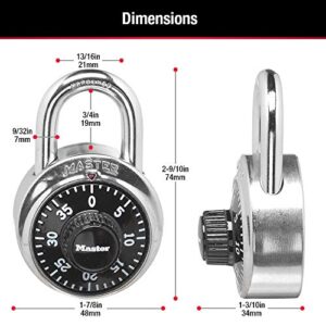 Master Lock Locker Lock Combination Padlock, 2 Pack, Black, 1500T