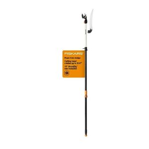 fiskars 7.9ft-12ft extendable pole tree pruner / trimmer with rotating head and precision-ground steel blade - easy and smooth cutting up to 1.25" diameter