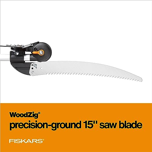 FISKARS 7.9ft-12ft Extendable Pole Tree Pruner / Trimmer with Rotating Head and Precision-Ground Steel Blade - Easy and Smooth Cutting up to 1.25" Diameter