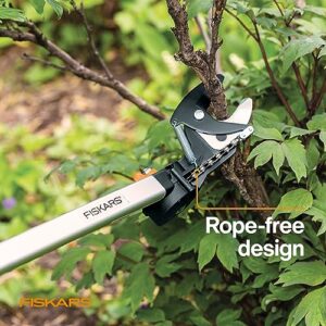 FISKARS 7.9ft-12ft Extendable Pole Tree Pruner / Trimmer with Rotating Head and Precision-Ground Steel Blade - Easy and Smooth Cutting up to 1.25" Diameter