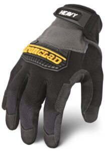 ironclad heavy utility work gloves hug, high abrasion resistance, performance fit, durable, machine washable, (1 pair), large, black & grey