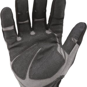 Ironclad Heavy Utility Work Gloves HUG, High Abrasion Resistance, Performance Fit, Durable, Machine Washable, (1 Pair), LARGE, Black & Grey