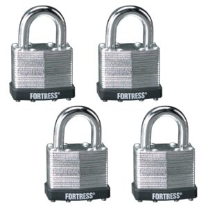 master lock 1803q fortress outdoor padlock with key, 4 pack keyed-alike, laminated steel