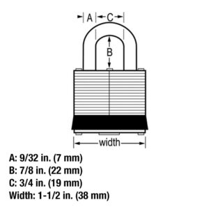 Master Lock 1803Q Fortress Outdoor Padlock with Key, 4 Pack Keyed-Alike, Laminated Steel